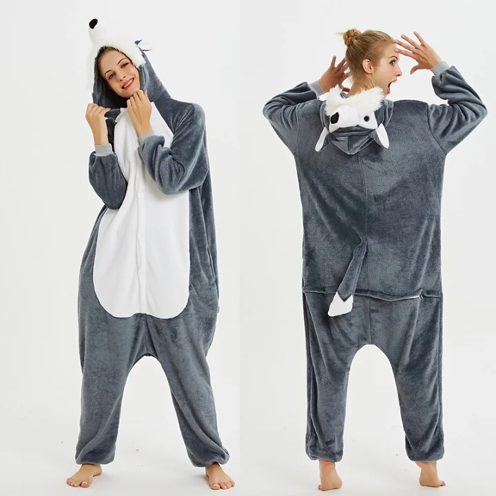 Кигуруми Единорог пижамы onesie для женщин Стич зимняя Фланелевая Пижама для взрослых Единорог пижамы в целом пара пижамы унисекс - Цвет: 18