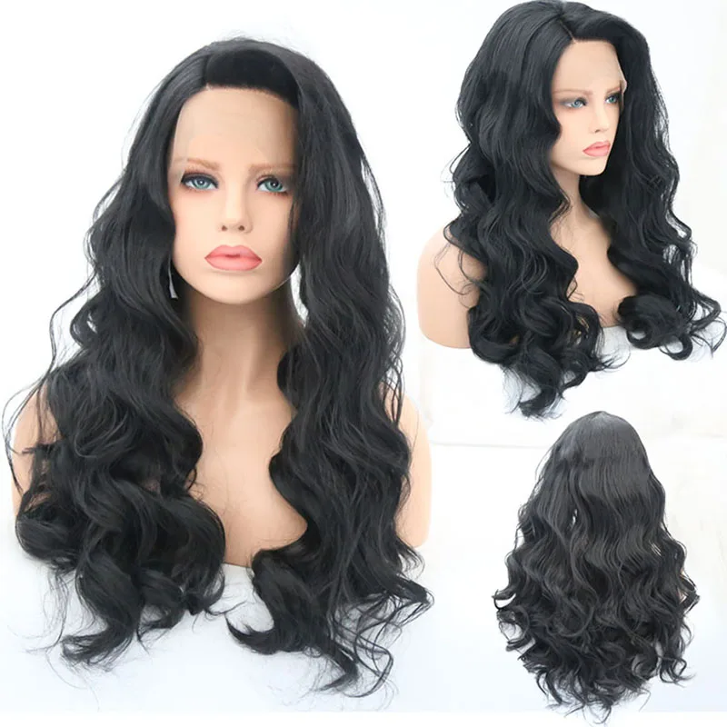 

Charisma Long Body Wave Heat Resistant Fiber Wigs For Women Synthetic Glueless Lace Front Wig Natural Hairline Black Wigs