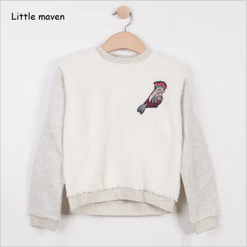 

Little maven 2017 winter new baby girl brand clothes girls bird soft nap warm thick t shirt C0092