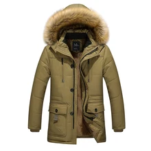 FAVOCENT 2017 neue ankunft männer dicke warme winter pelzkragen männer parka große yards lange baumwollmantel jacke parka männer plus größe 5XL