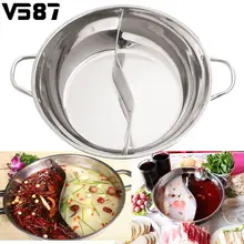 30 cm Edelstahl Hot Pot Shabu Shabu Dual Website Induktion Gasherd Kompatibel Hause Küche Kochgeschirr Suppe Kochtopf