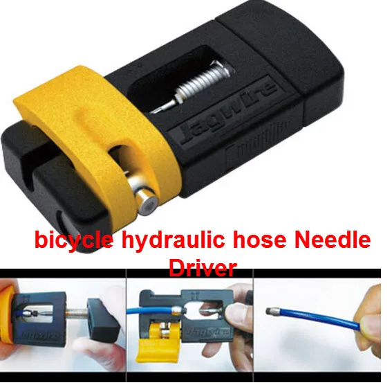 Cheap 1set Bicycle chain cycle hydraulic hose Needle Driver for shimano SRAM AVID Magura Hope Formula bike hydraulic hose repair tool 2