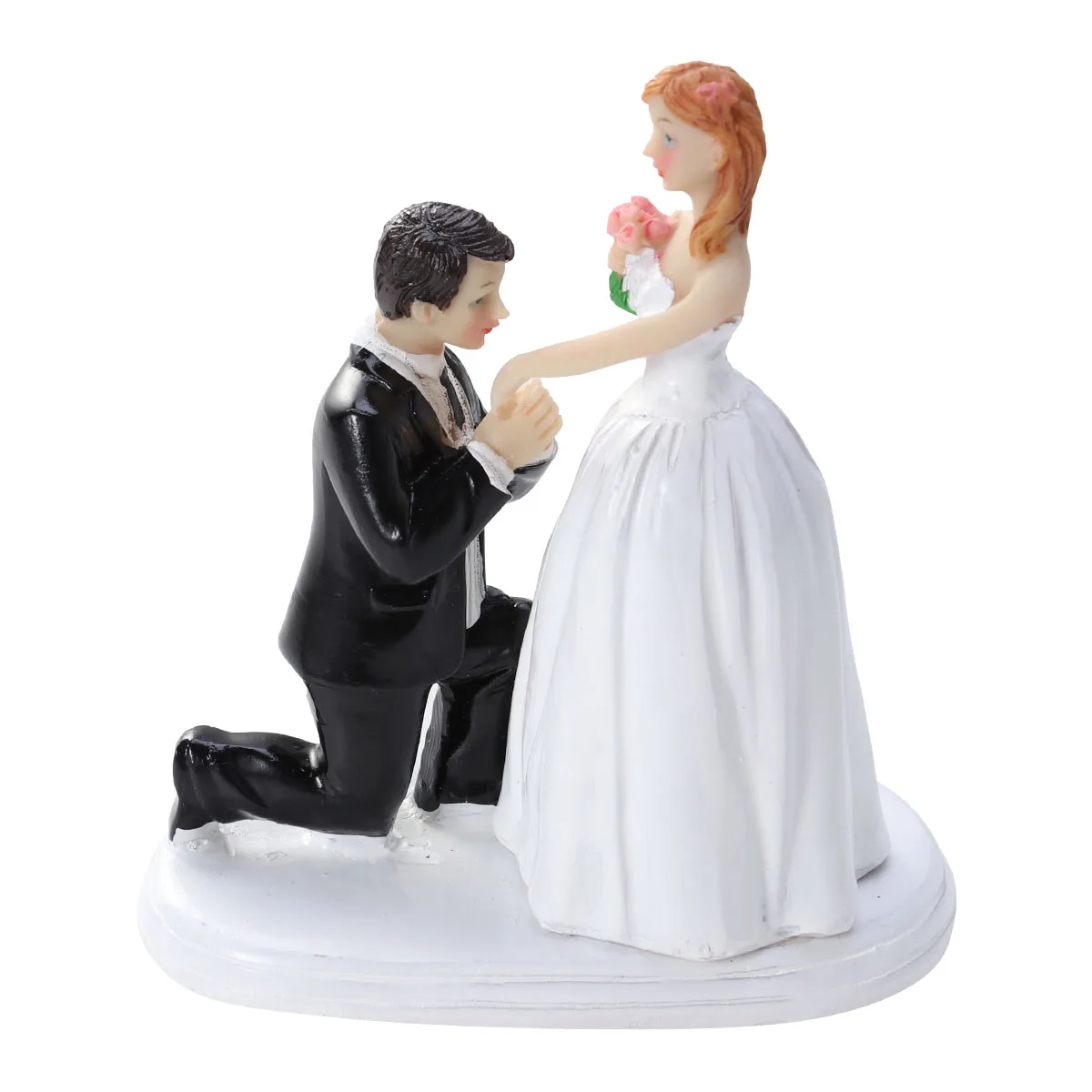 

1pc Elegant Cake Topper Romantic Bride And Groom Wedding Couple Resin Figure Cake Decorations For Figurine Gift Supplies Favors