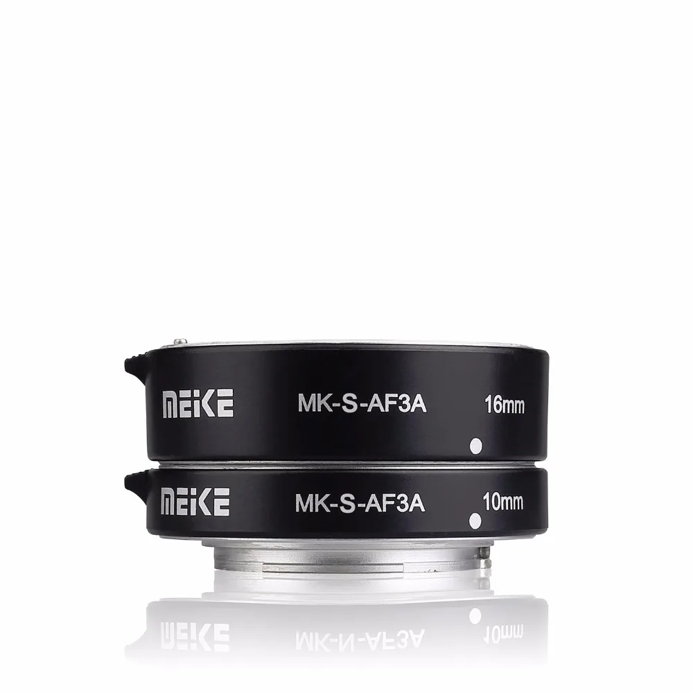 Tubo de Extensão 16mm para Sony Meike Metal Auto Foco Macro 10mm Mirrorless A6500 a9 A7r3 A7r4 Nex E-mount Câmera Mk-s-af3a