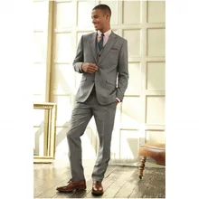 Формальные Офис Бизнес Terno Masculino таможенные HommeNotch нагрудные Две кнопки светло-серый костюмы(куртка+ штаны+ галстук+ жилет+ носовые платки