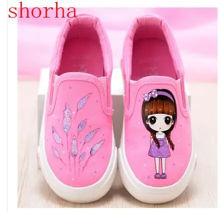 

2018 new spring autumn children shoes girls Fashion child canvas shoes pink and black shoes white sneaker toddler