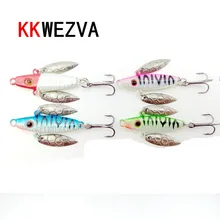 KKWEZVA Fishing Lure 4pcs/lot 7G 5CM Wobblers 4Colors Sea Winter Metal Spoon Artificial Bait Peche
