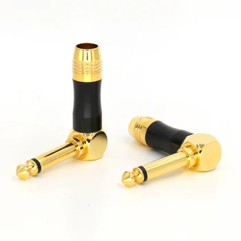 

Hi End 5u Gold Plated 1/4" TS RIGHT ANGLE MONO PHONE PLUG CONNECTOR 6.3MM JACK