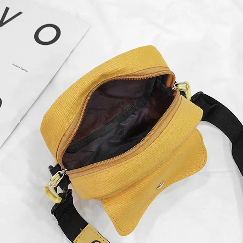 

Letter Canvas Single Shoulder Bag Soft Small Zipper Handbag with Strap for Women -OPK