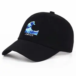 VORON дышащая Волны Snapback папа кепки с ремешком сзади Бейсбол Кепки Bboy шапки хип-хоп для Для мужчин Для женщин Оборудованная Шляпа Черный