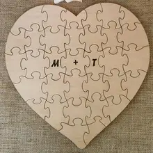 Пользовательские деревенские головоломки свадебный день книги для гостей альтернатива сердца деревянные гостевые книги приемная вечеринка, украшения