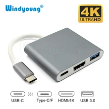USB C концентратор к HDMI адаптер для Macbook Pro Thunderbolt 3 концентратор USB Type C к USB 3,0 порт HDMI 4K с USB-C питания