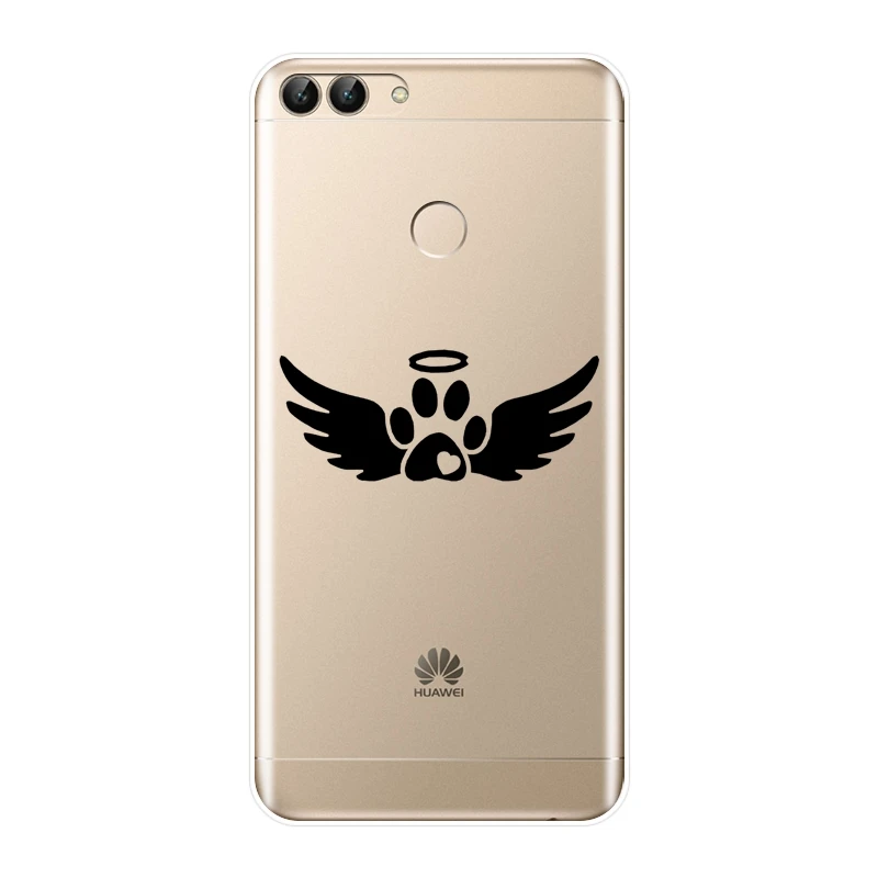 Чехол из ТПУ с сердечками и собаками для Huawei P8 P9 P10 P20 Lite 2017 силиконовая задняя