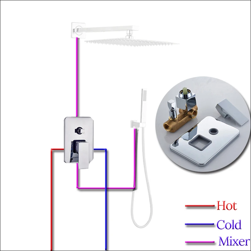 Solid Brass Shower Mixer Control Valve And Switch Valve