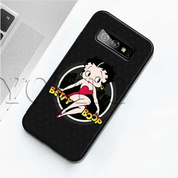 Betty Boop черный силиконовый чехол для samsung Galaxy S10 S10e S8 S9 плюс S7 A40 A50 A70 Note 8 9 мягкий чехол - Цвет: 009