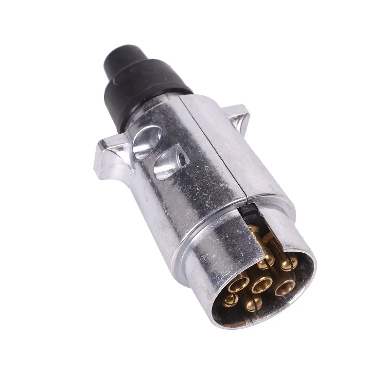 

12V car Accessories 7 Pin Metal Trailer Plug Durable European 7 way Aluminium Alloy socket Towing Electrics adapter Connector