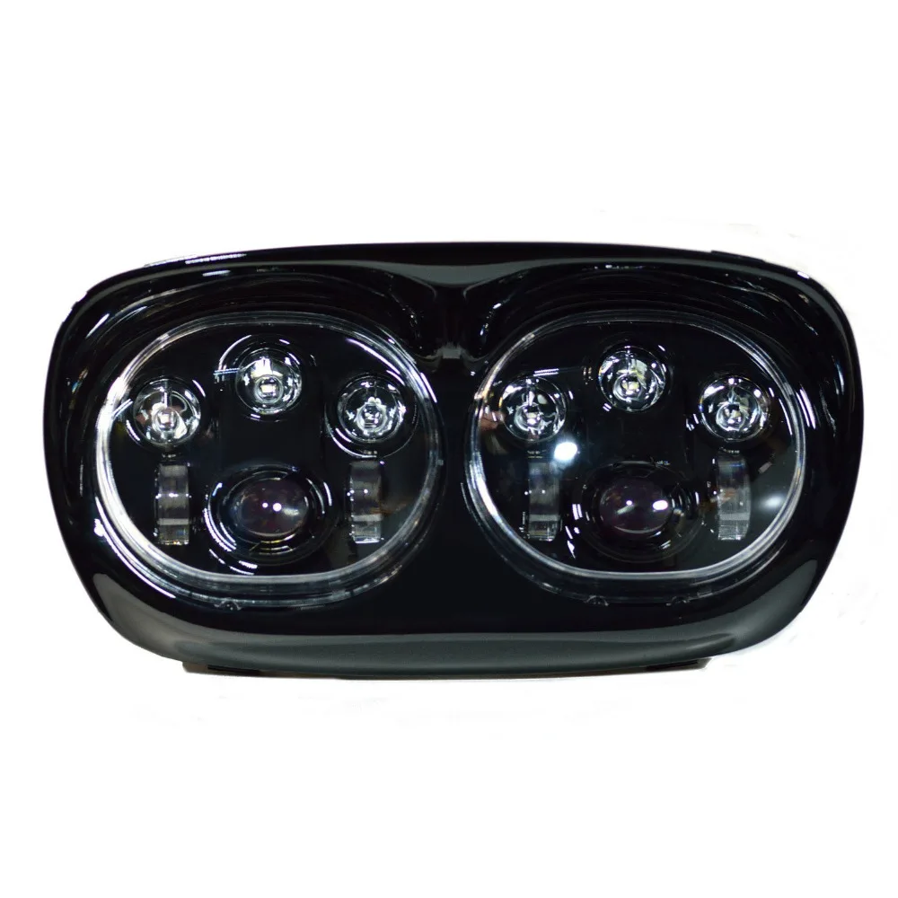 5.75Inch Road Glide Projection LED Chrome and Black Motorcycle