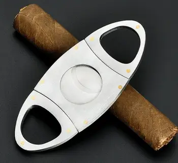 

New Lighter Shape Cigar Cutter Punch Portable Nice Scissors for Cigar -free shipping