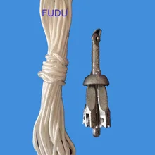 Складной лодочный якорь 1,5 фунтов 0,7 кг оцинкованное железо с веревкой 10 м