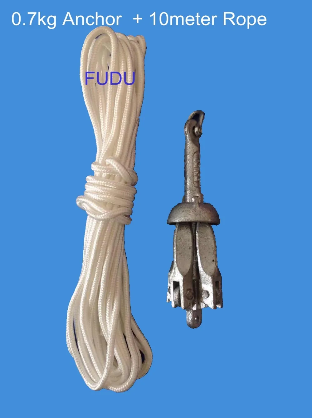

Folding Boat Anchor 1.5 Lb 0.7 Kg Galvanized Iron with 10m rope