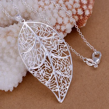 

Silver color gorgeous Fashion charming popular exquisite leaves openwork classic necklace hot selling silver jewelry P187