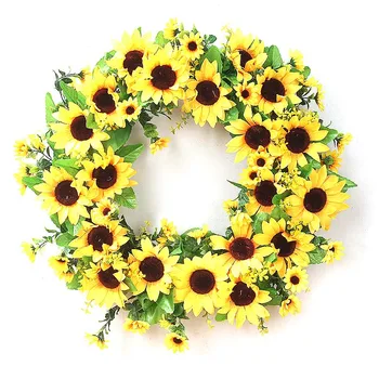 

Artificial Sunflower Wreath Garland Door Window Hanging Wedding wall Decor Home decor girl Wearing a wreath Photo props