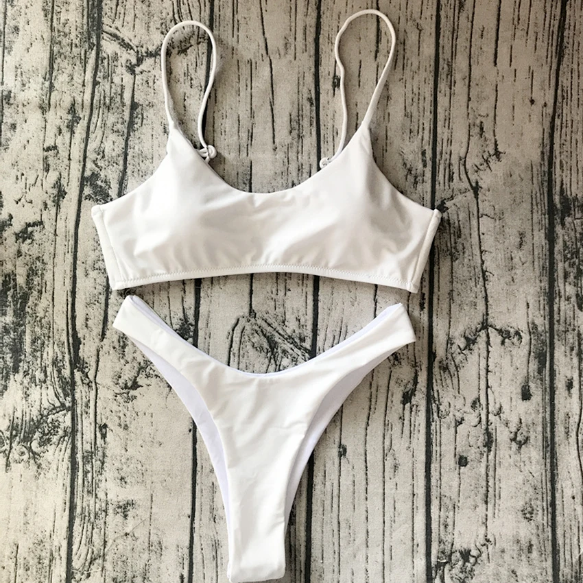 

White Bikini Set Thong Swimwear Women Swimsuit Best Bikini 2018 Biquini for Femme Push up Brazilian maillot de bain Bathing Suit