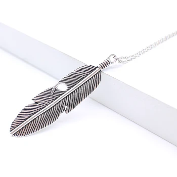 Simple Classic pendant Necklace Feather Necklace Long Sweater Chain Statement Jewelry choker Necklace for Women leaf Chocker 2