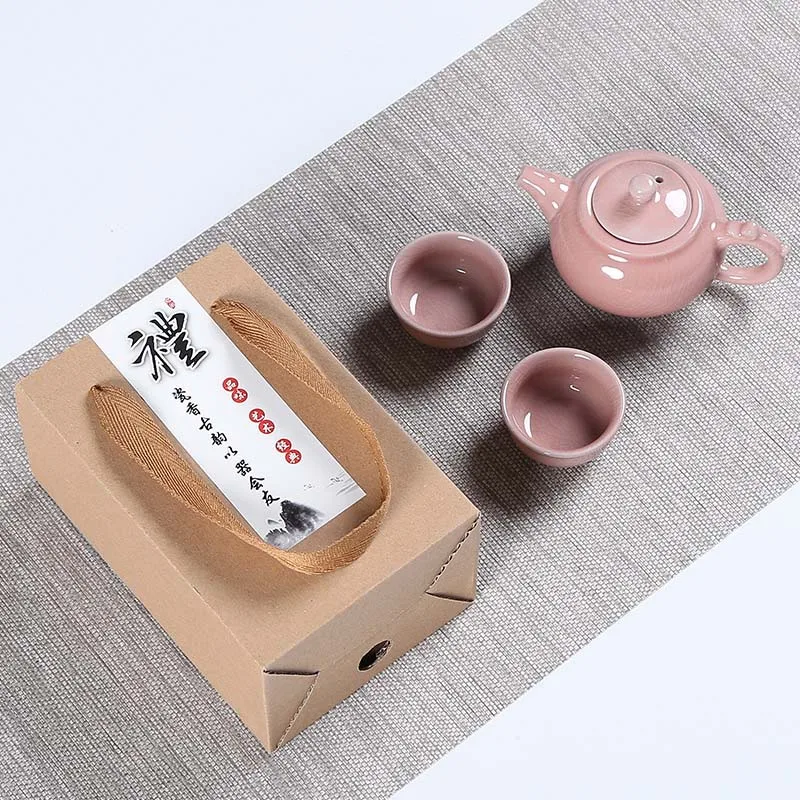 High quality Ge Kiln Kungfu Tea set,China tea set,Kung Fu Tea Cup,Travel Tea Pot Chinese Porcelain Teacup Set Drinkware Gift