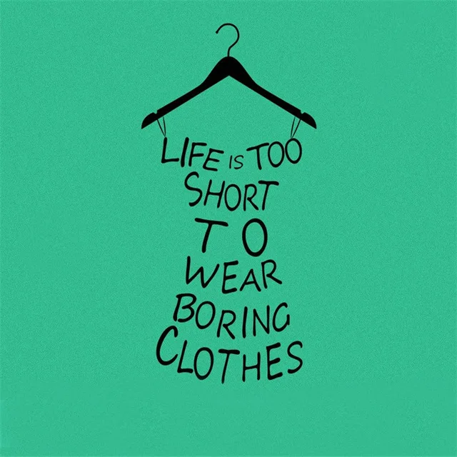 Girls clothing store wall stickers for garderobe wardrobe decoration vinyl DIY with hanger for