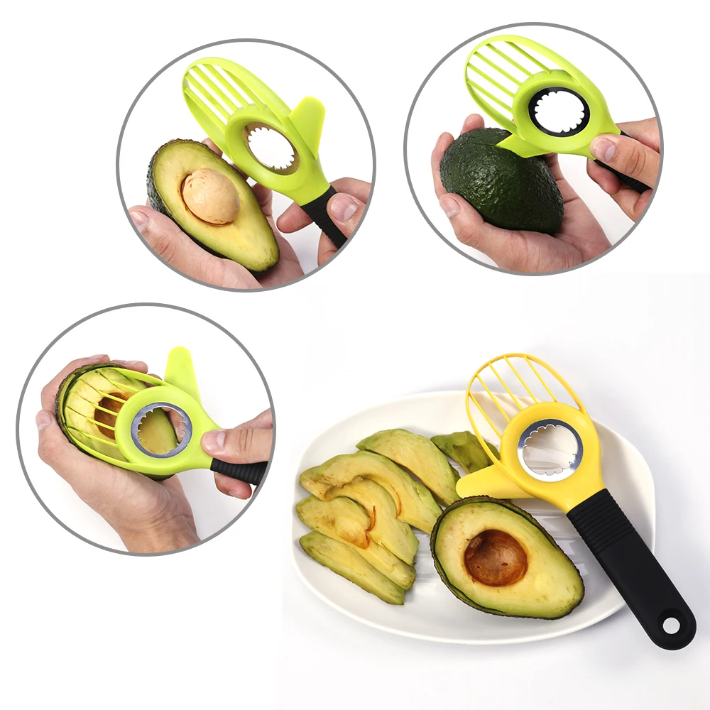 3 в 1 авокадо Slicer карите масло инструмент для нарезания фруктов целлюлозно сепаратор пластик ножи кухонная утварь для овощей принадлежность для дома