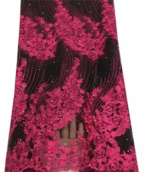 

5 yards African lace fabric Nigeria lace embroidery French mesh suitable for dress skirt DIY sewing apparel fabric