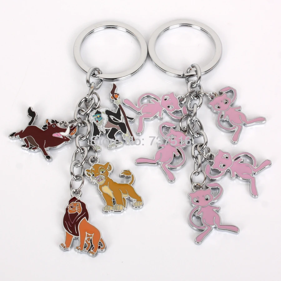 

New Arrival The Lion King Cute Simba Pumbaa Rafiki & Pink Mew Movies Animal Metal Product Unisex Gifts Rare a set of 2Pcs