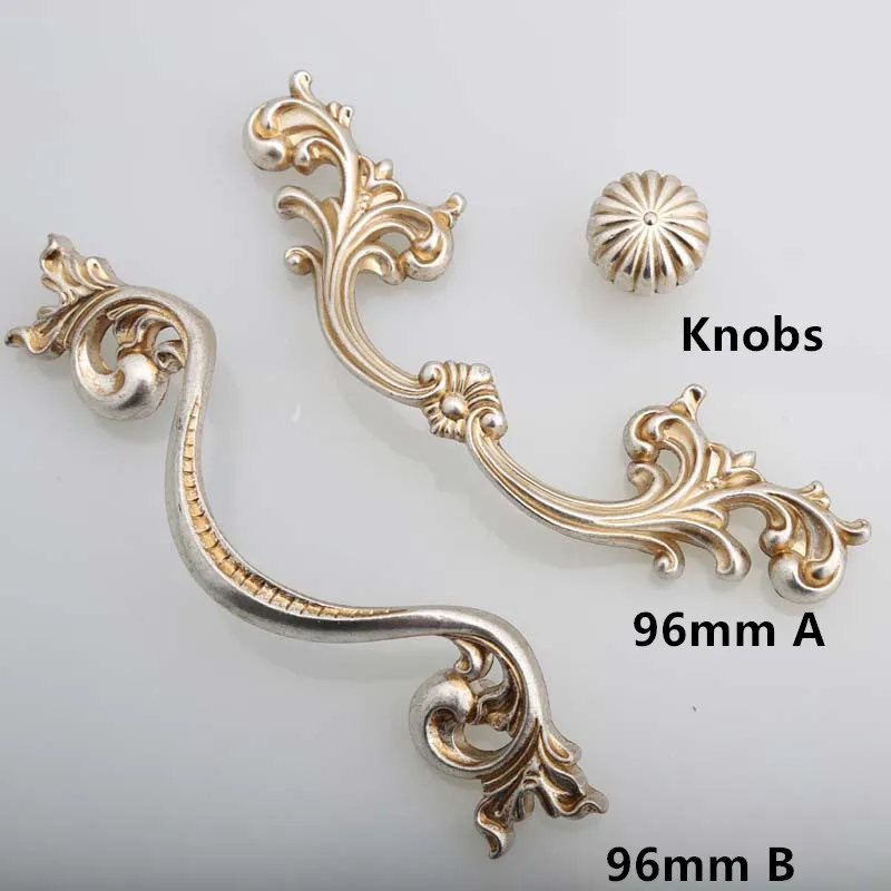

96mm antique silver dresser cabinet handles pulls knob vintage silver drawer knob europen retro distress style furniture handle