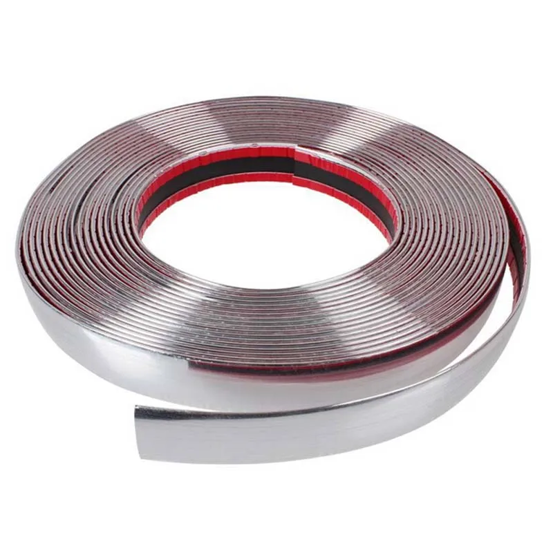 13M Car Chrome Body Strip Bumper Auto Door Window Protective <br />Moulding Styling Flexible Trim Sticker 6MM 8MM 12MM 15MM 20MM 30MM-in <br />Styling Mouldings from Automobiles 