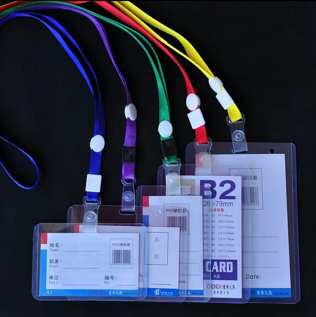 

ID card holder exhibition Certificate card employee identity card badge lanyard work permit plastic badge set office suppy