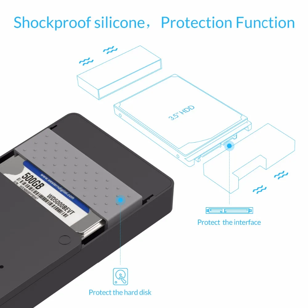 ORICO 3569S3 3,5 дюйма жесткий диск коробка Sata 3,0 USB 3,0 HDD чехол инструмент поддержка UASP протоколы ORICO жесткий диск корпус