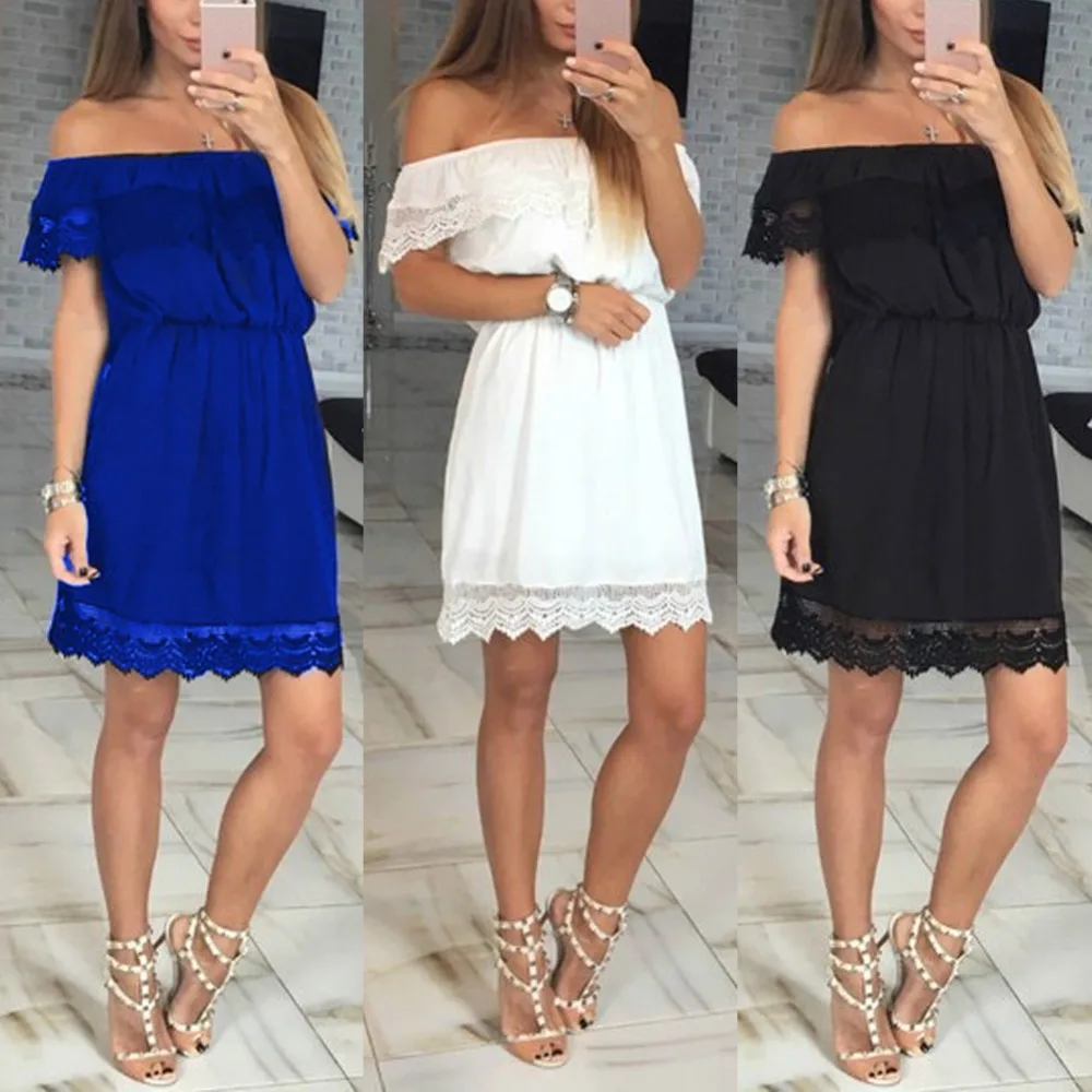 Fashion font b Sexy b font font b Womens b font Off Shoulder Summer Mini font