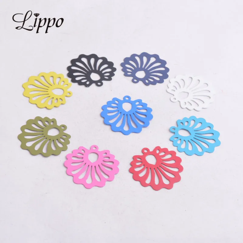

50pcs AC9665 24*25mm Hollow Flower Charms