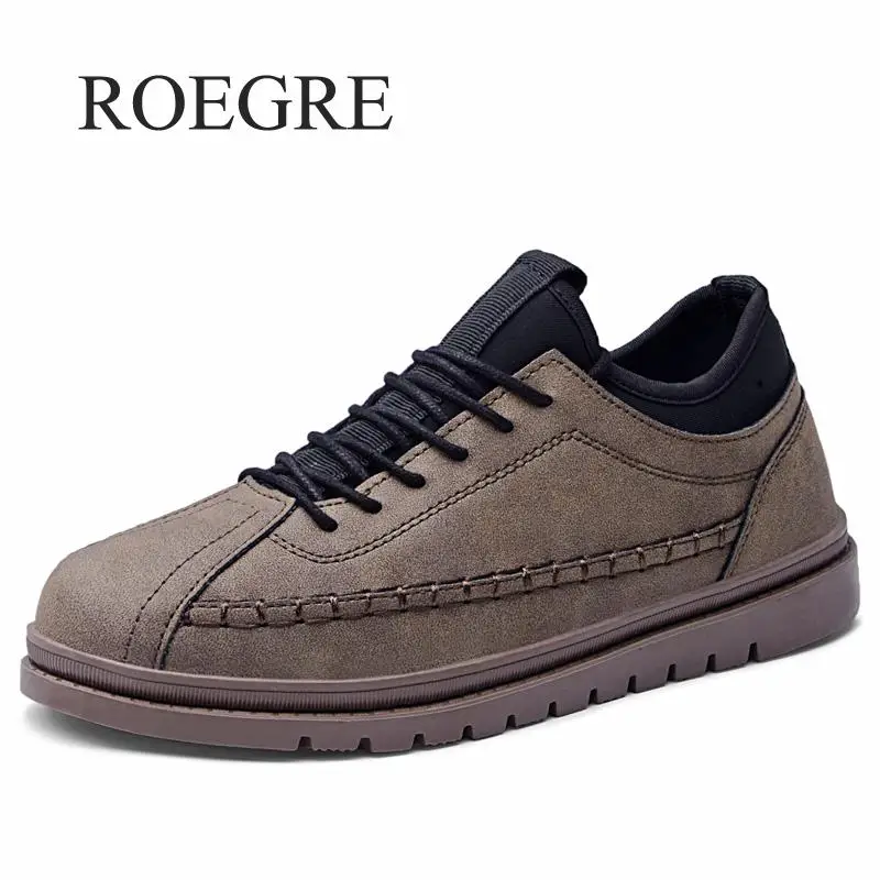 

Brand 2018 Spring Autumn Leather Fashion Man Casual Shoes Men Footwear Breathable Male Sneakers Flats Soft Footwear Size 39-46