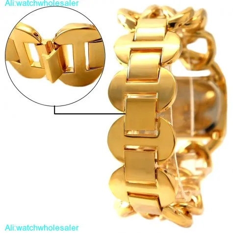 FW675F New NATURAL Rectangular Gold Tone Dial Women Natural Brand Bracelet Watch