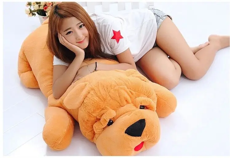 

stuffed plush cartoon prone sharpei dog large 120cm sofa back cushion throw pillow soft toy home decoration birthday gift a2128