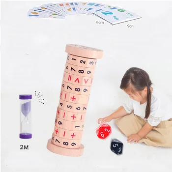 

Wooden Speed Calculator with Hourglass Learning Math Toys Preschool Kids Study Early Educational Toy