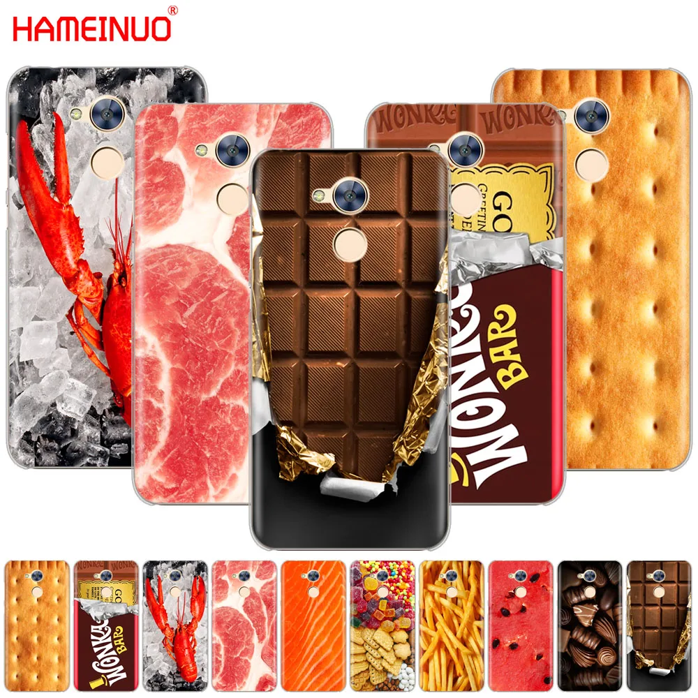 

HAMEINUO Food Biscuits chocolates meat design Cover phone Case for Huawei Honor 10 V10 4A 5A 6A 7A 6C 6X 7X 8 9 LITE