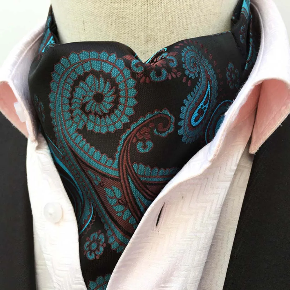 Мужские галстуки с цветочным узором и узором «пейсли», длинные галстуки Ascot, вечерние галстуки в деловом стиле, BWTHZ0514