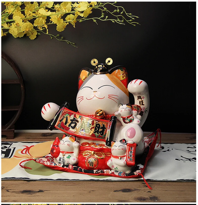 Японские большие счастливые украшения "кошки" керамическая копилка креативное украшение для дома магазин открывающиеся подарки Королевский кот фэн-шуй Декор Ремесло