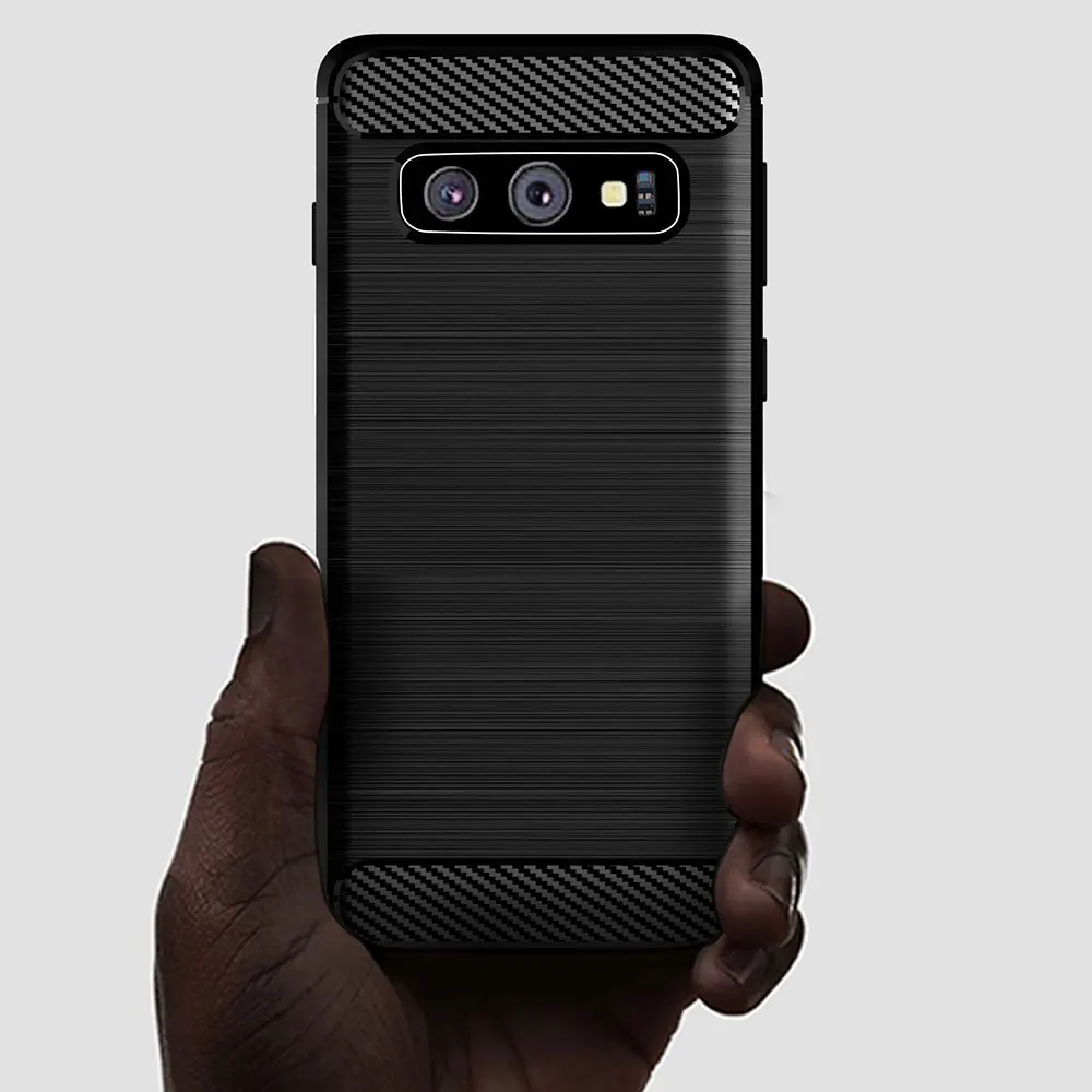 

Luxury Carbon Case For Samsung Galaxy S10 SE S9 5G Plus Lite Case Cover Original Silicone Case For Samsung Galaxy S8 Plus Lite