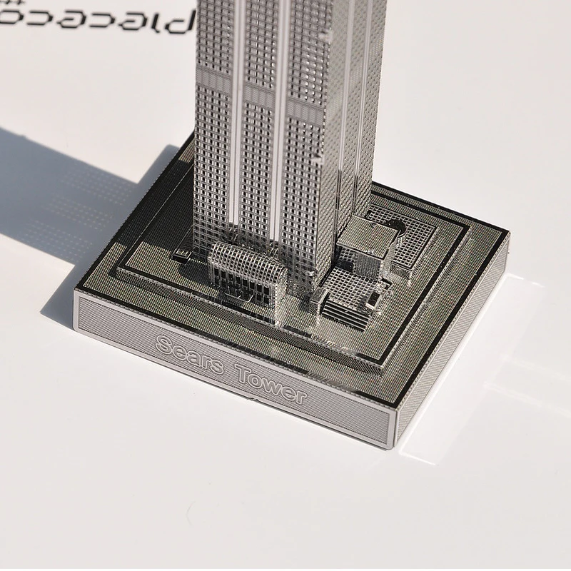 Piececool 3D металлическая головоломка Sears Tower модель DIY лазерная резка сборка головоломка Уиллис башня игрушка настольное украшение подарок для детей