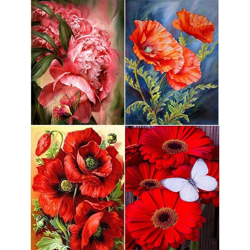 

Diamond Embroidery Sale Flowers Diamond Mosaic Rose Flowers 5D DIY Diamond Painting Full Square Cross Stitch Home Decor