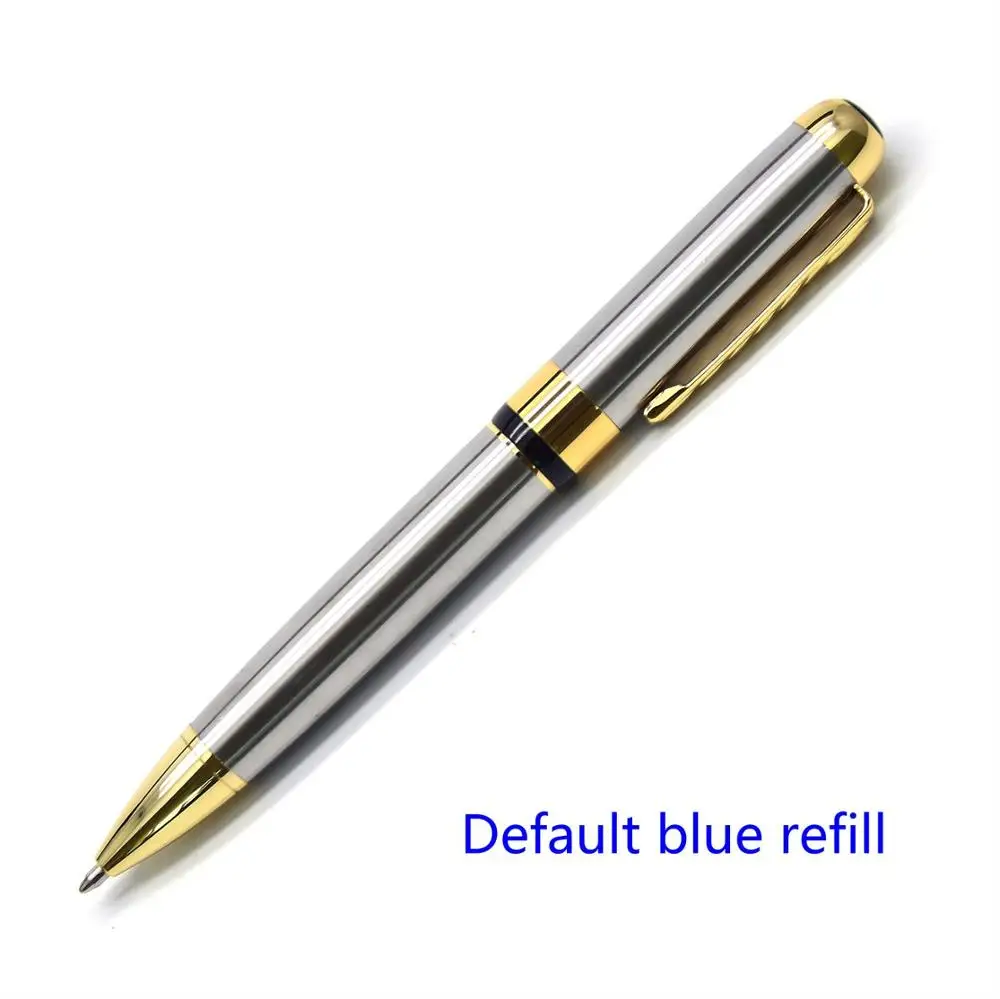 CCCAGYA C010 Классическая тяжелая металлическая вращающаяся Шариковая ручка для обучения в офисе, школе, Канцелярский подарок; ручка и бизнес-ручка для отеля - Цвет: Steel - Blue ink